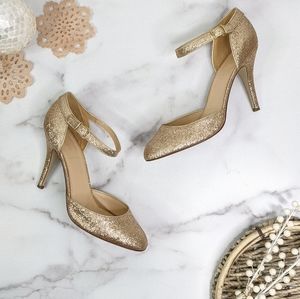 J. Crew Gold Glitter Ava Pumps